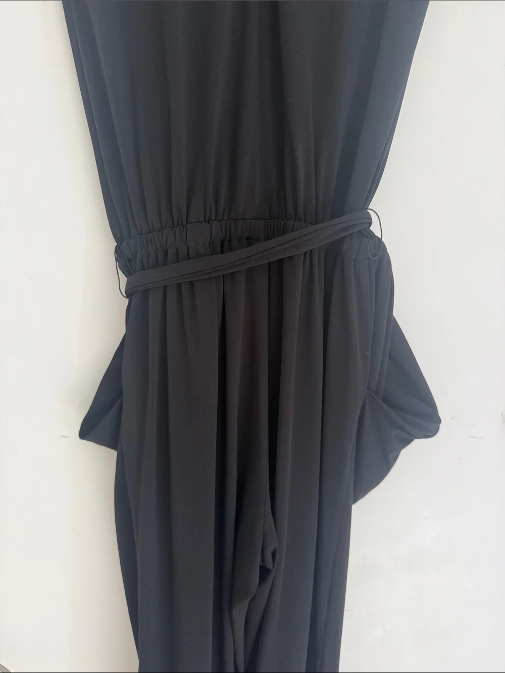 Michael Kors Black Jumpsuit with Pearl-Trim Shoulders with rhinestones size XXS